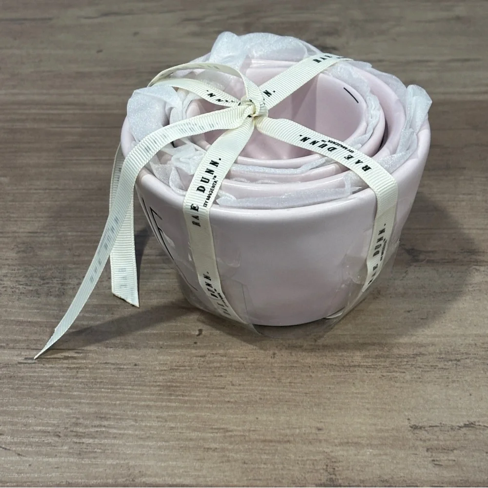 Rae‎ Dunn Pink Ceramic Stackable Measuring Cups NEW